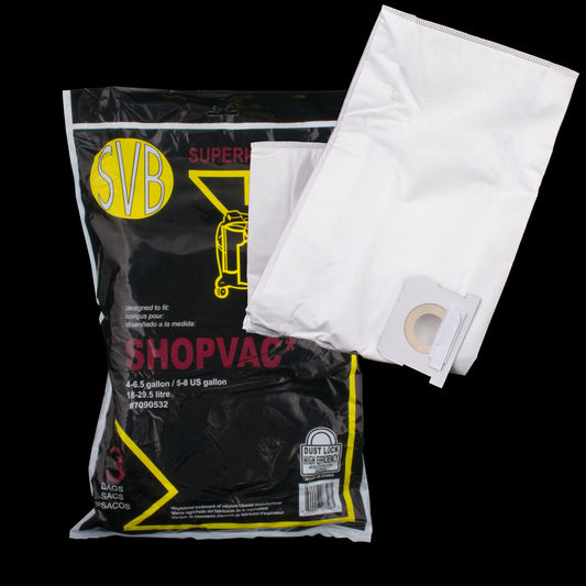Shop-Vac HEPA Vacuum Cleaner Bags 4-6.5 Gallon / 5-8 US Gallon, 18-29.5 Litres Pk3