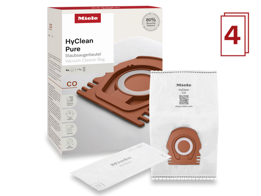 Miele HyClean Pure CO Pack Of 4 Vacuum Bags - For M1 Models Miele