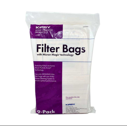 Kirby Twist Style Kirby G4, G5 & G6 Paper Filter Bags - 9 Pack