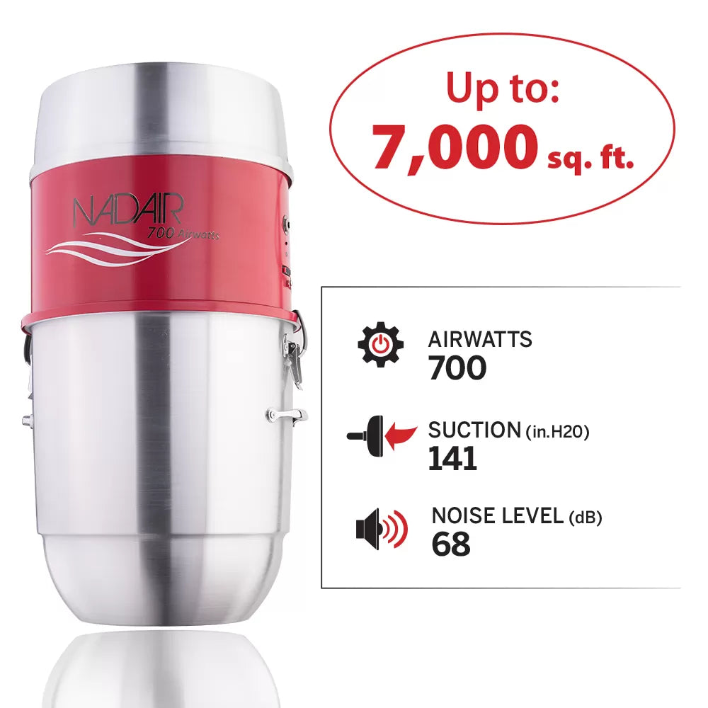 Heavy Duty Compact 700AW-22L Central Vacuum System nadair specs
