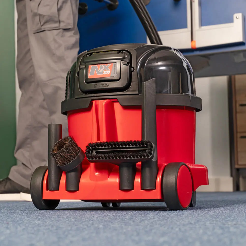 Numatic Henry NBV 240NX Cordless Canister Vacuum Cleaner tools on back