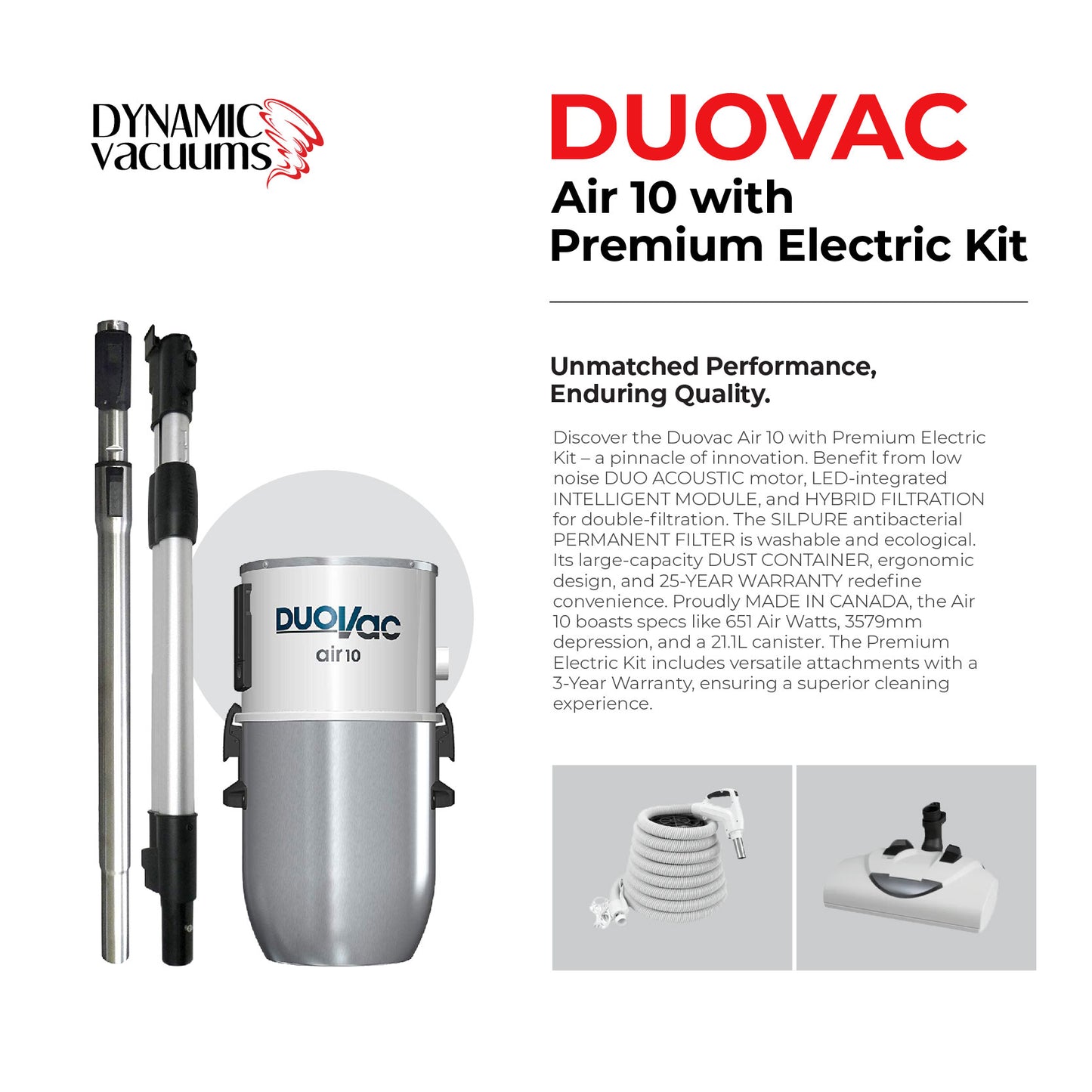 Duovac Air 10 with Premium Electric Kit