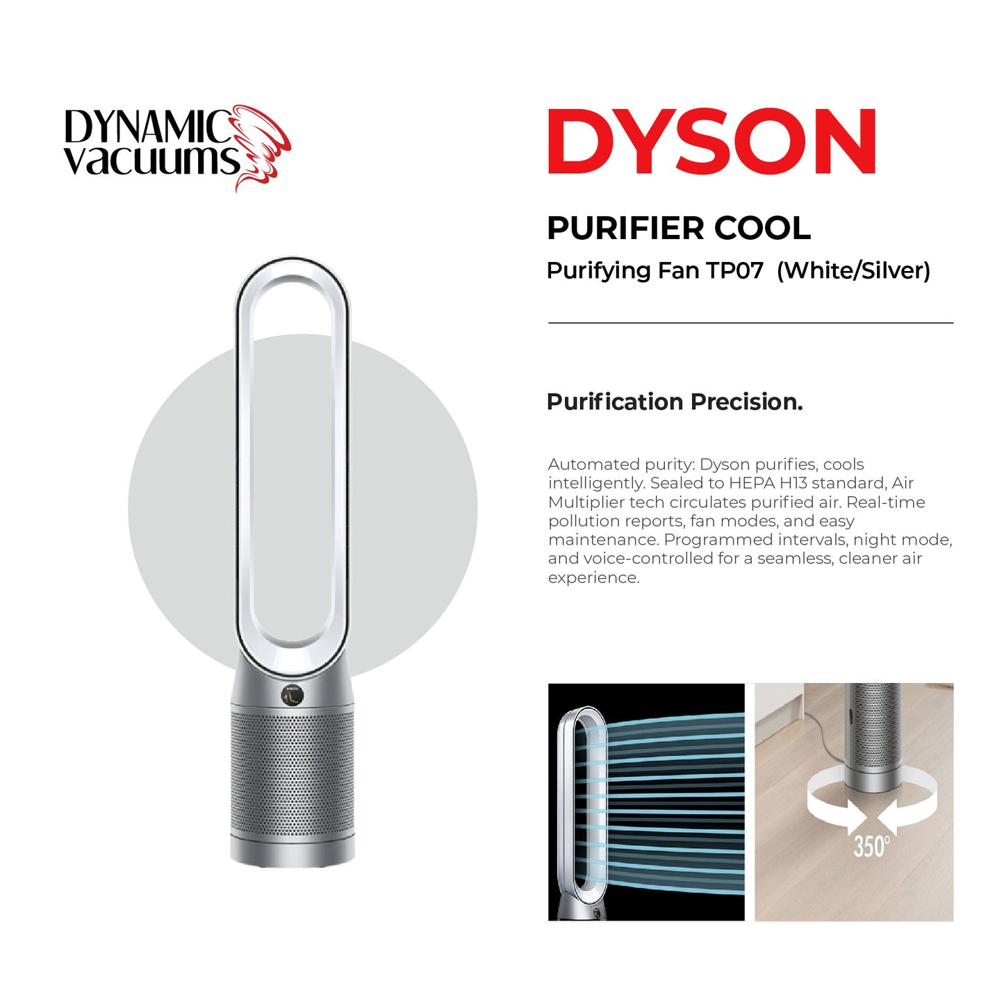 Dyson Purifier Cool Purifying Fan (White/Silver) TP07