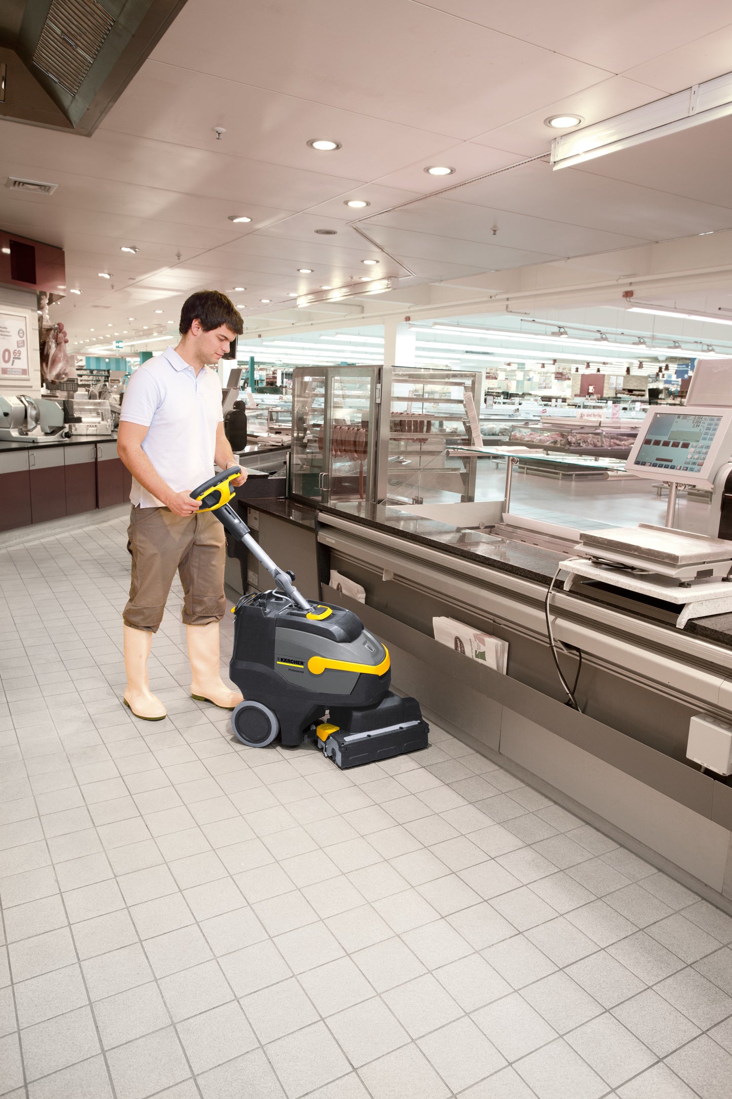 Karcher BR 35/12 C Bp Pack UL Scrubber Drier - 14" in use on floor