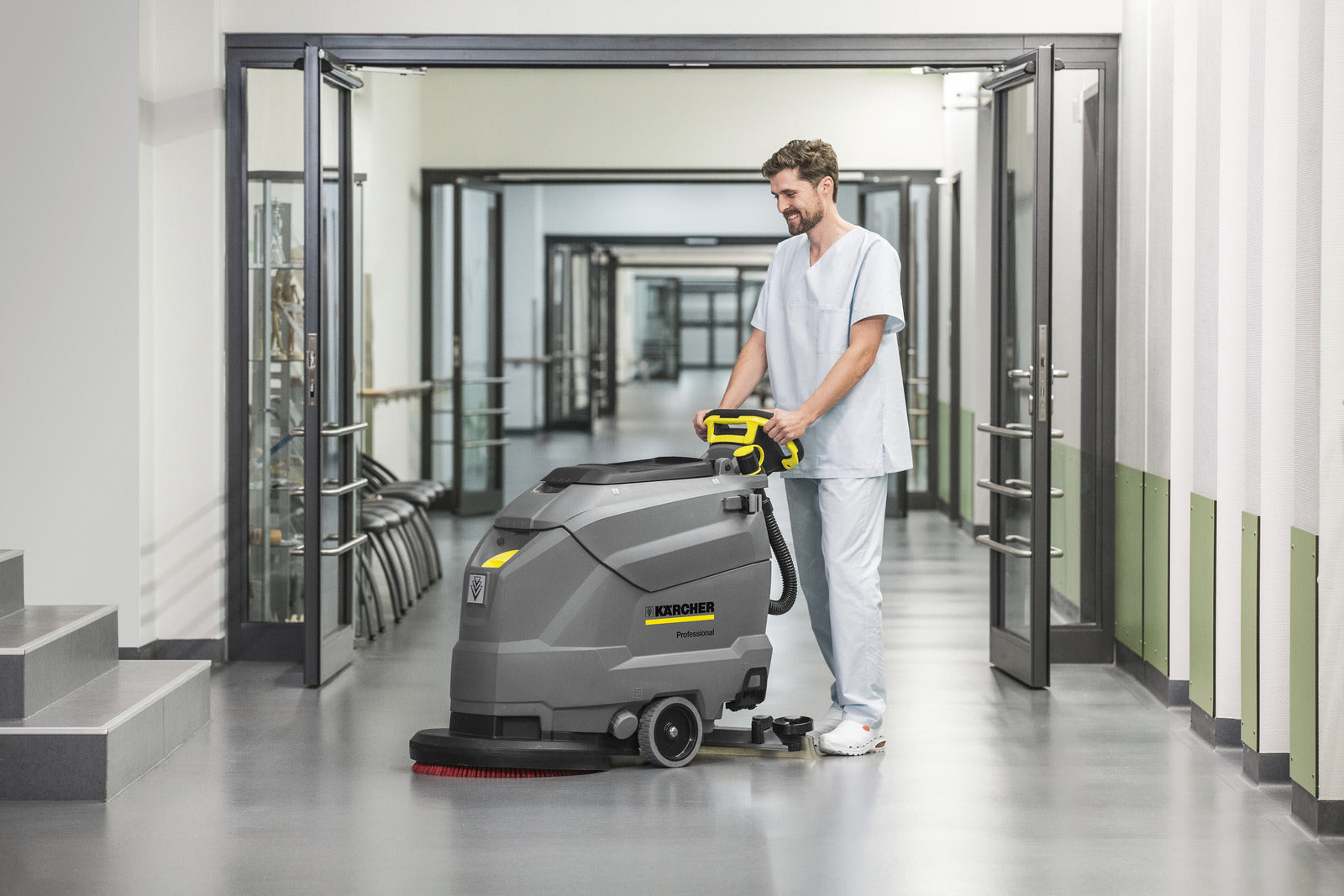 Karcher BD 50/50 C Walk-Behind Scrubber - 20" in use