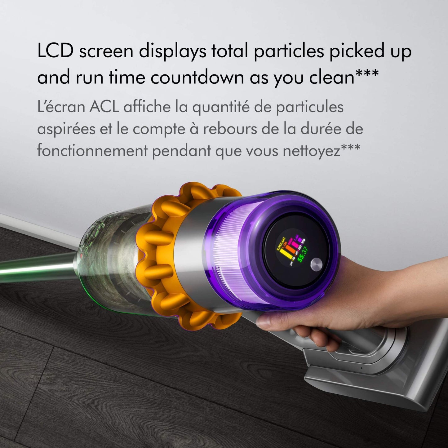 Dyson V15s Detect Submarine Cordless Stick Vacuum Cleaner- Factory Refurbished lcd display