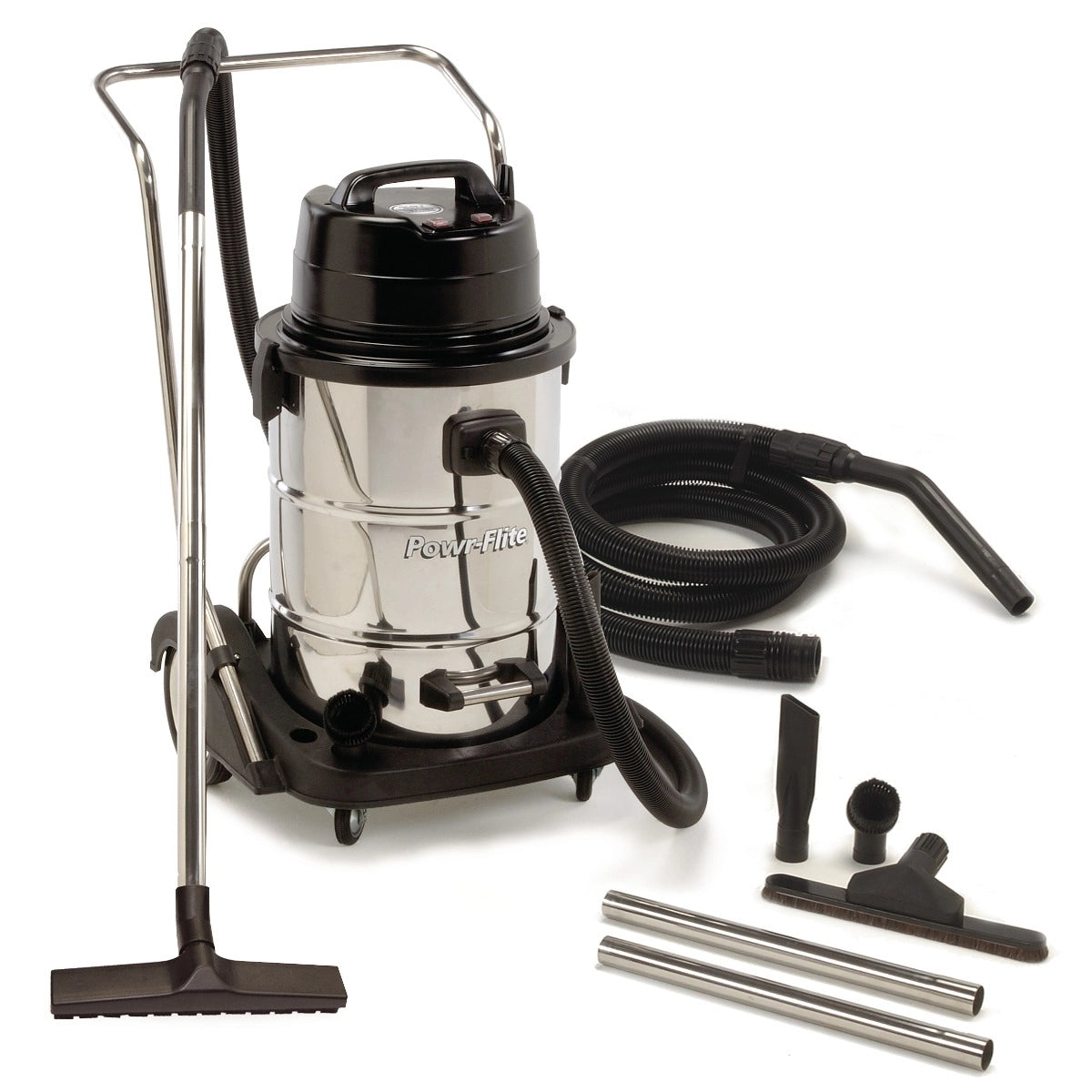 Powr-Flite Wet Dry Vacuum 20 Gallon Dual Motor with Stainless Steel Tank PF57 with tools