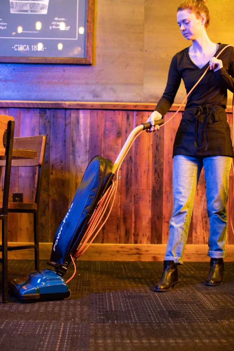 Powr-Flite Solar Ultra Lightweight Upright Vacuum in use