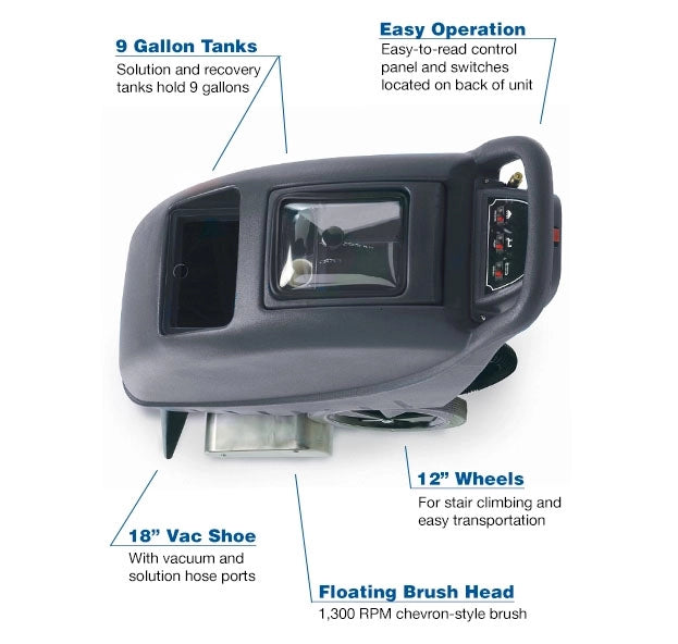 Powr-Flite PFX900S Prowler Self-Contained Carpet Extractor features