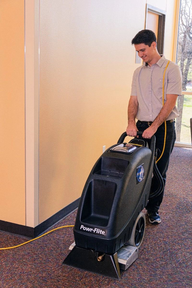 Powr-Flite PFX900S Prowler Self-Contained Carpet Extractor cleaning carpets