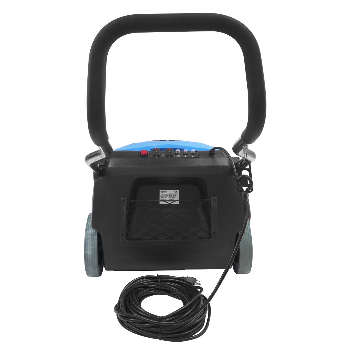 Johnny Vac VAC26W Wide Area Carpet Vacuum Cleaner back view with carry bag and cord