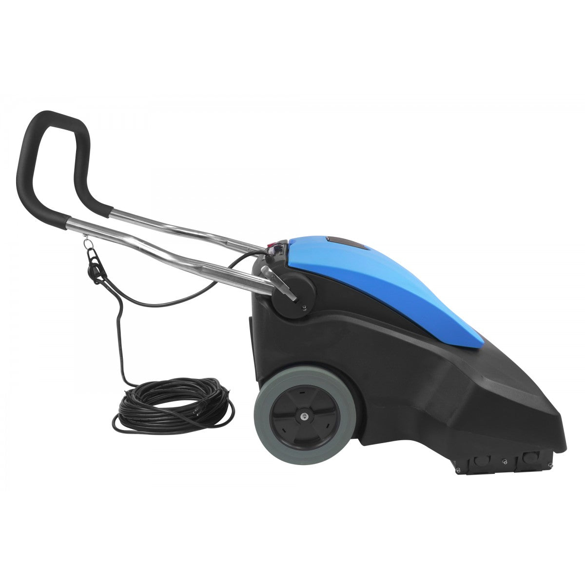 Johnny Vac VAC26W Wide Area Carpet Vacuum Cleaner side view big whels and cord