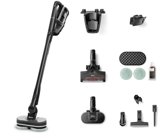 Miele Triflex HX3 Aqua cordless stick vacuum cleaner with accessories