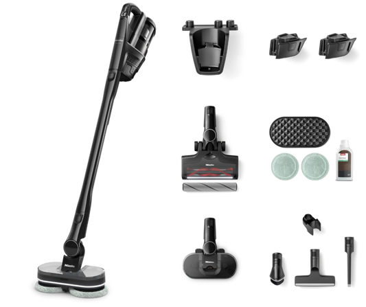 Miele Triflex HX3 Plus Aqua cordless stick vacuum cleaner with accessories