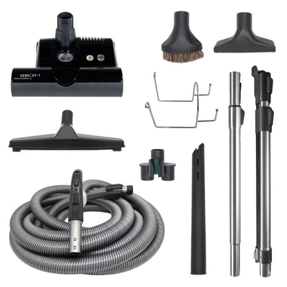 Deluxe Central Vacuum Kit with ET-1 Power Head black