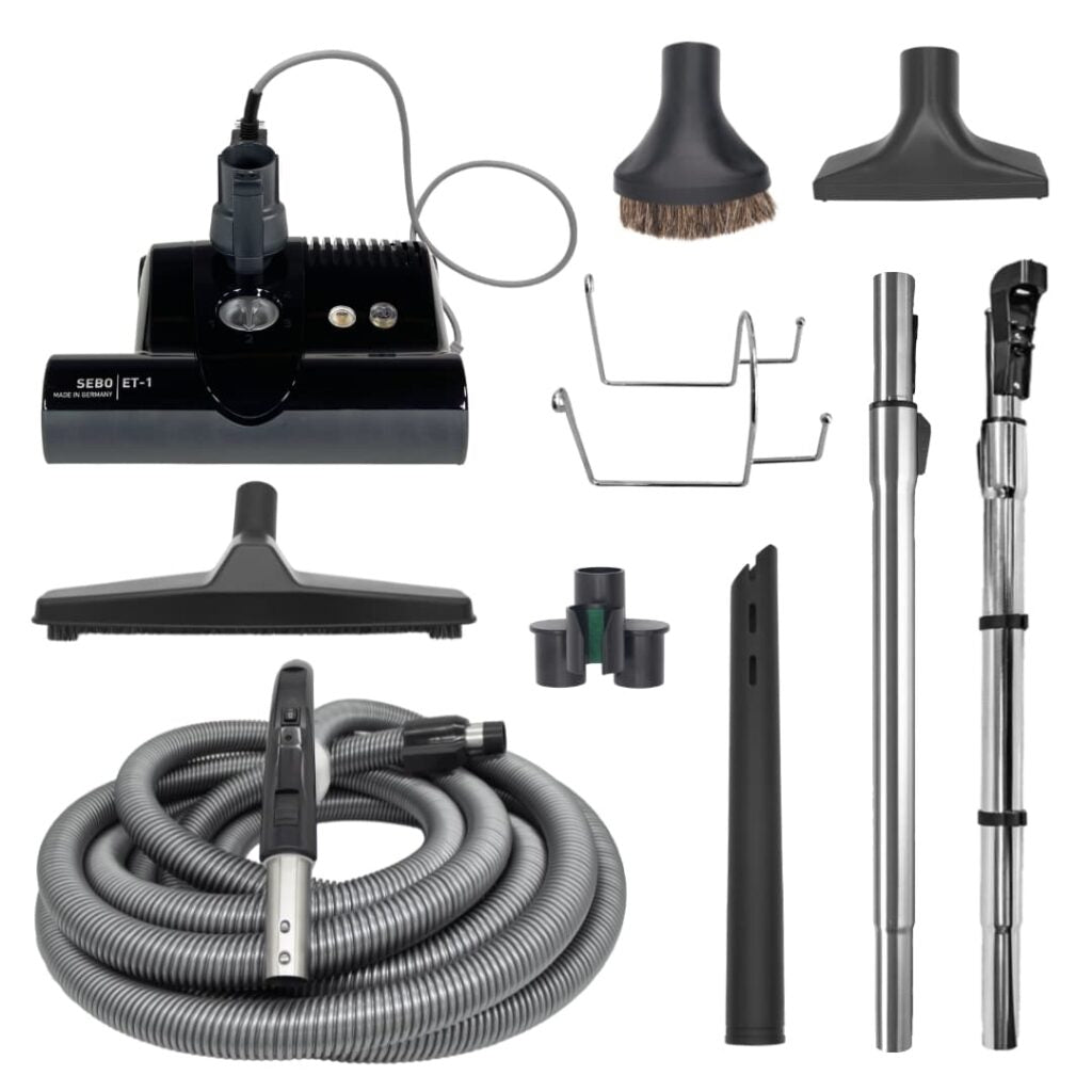 Sebo ET1 Standard Central Vacuum Kit with F2 Power Head Dynamic Vacuums