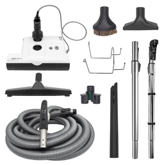 Sebo Standard Central Vacuum Kit white with et-1 powerhead f2