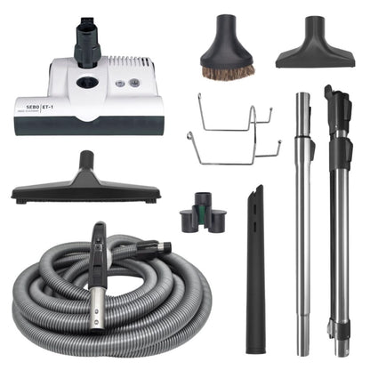 Deluxe Central Vacuum Kit with ET-1 Power Head  white