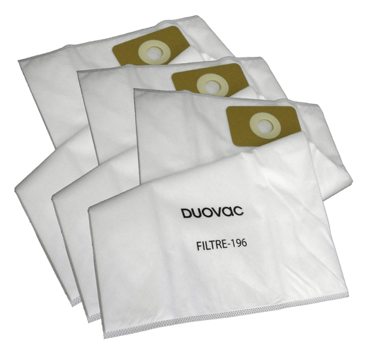 Duovac/Husky Filter-196 Cloth HEPA Bags 3 Pack