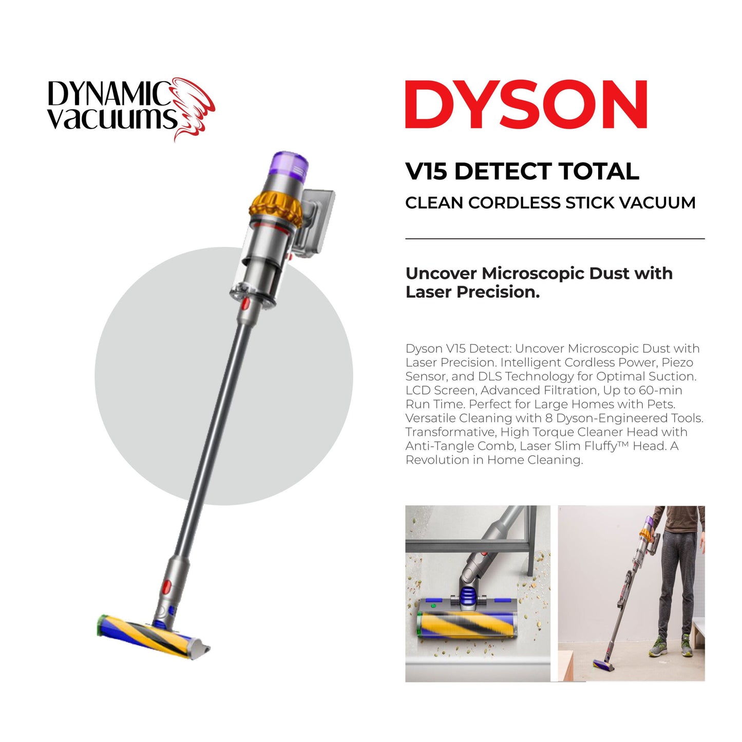 Dyson V15 Detect Total Clean Cordless Stick Vacuum