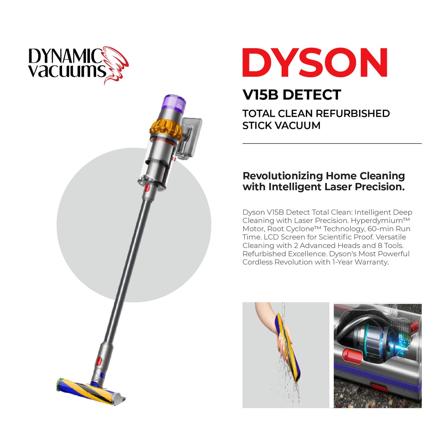 Dyson V15B Detect Total Clean Refurbished Stick Vacuum