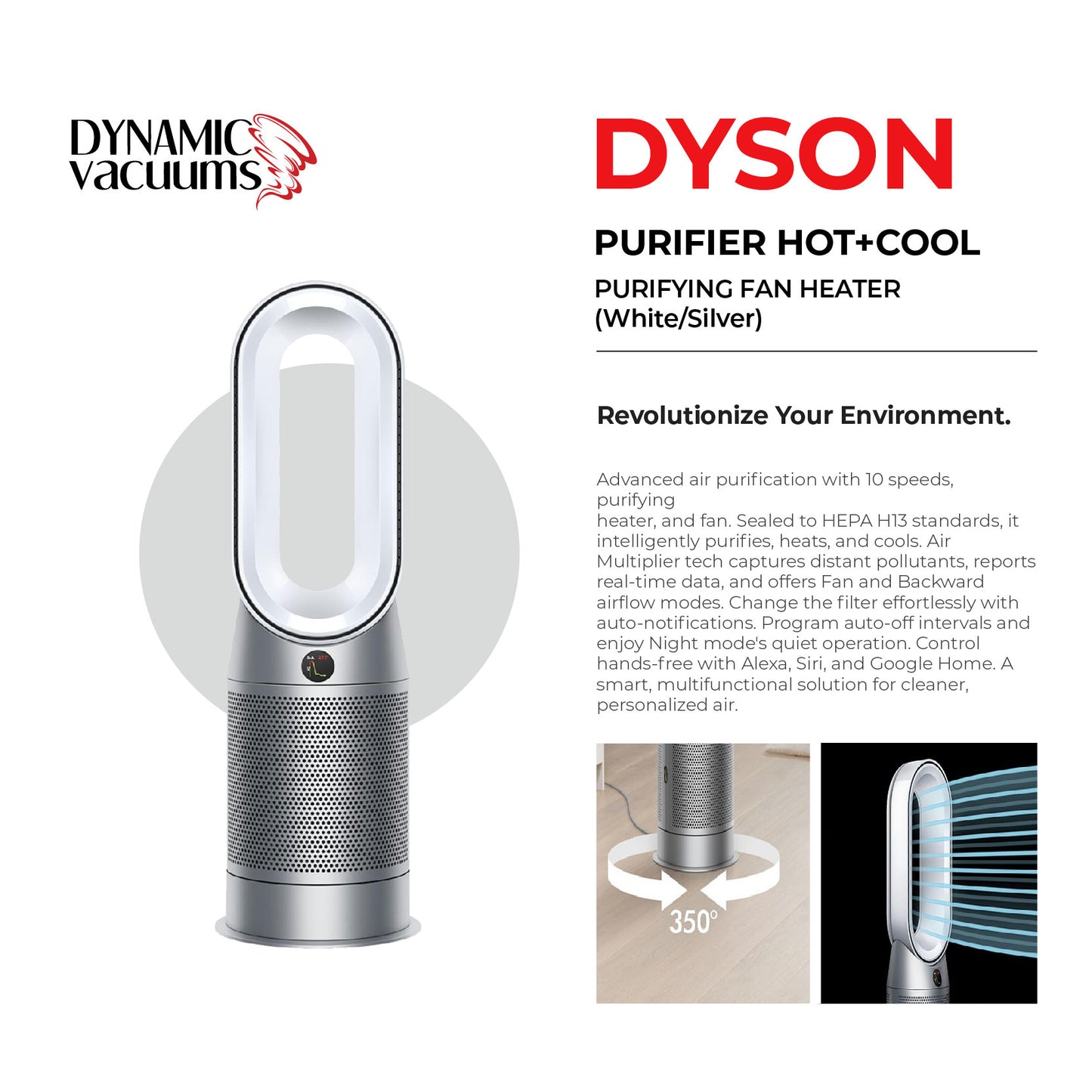 Dyson Purifier Hot+Cool Purifying Fan Heater (White/Silver) ** Latest Technology**