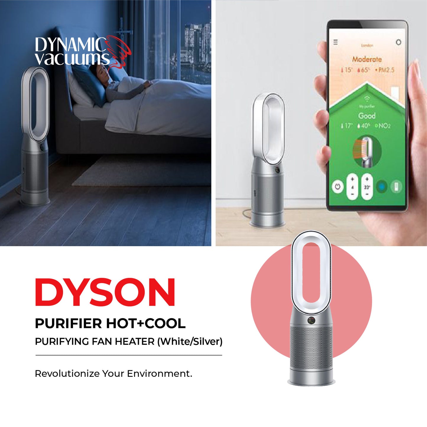 Dyson Purifier Hot+Cool Purifying Fan Heater (White/Silver) ** Latest Technology**