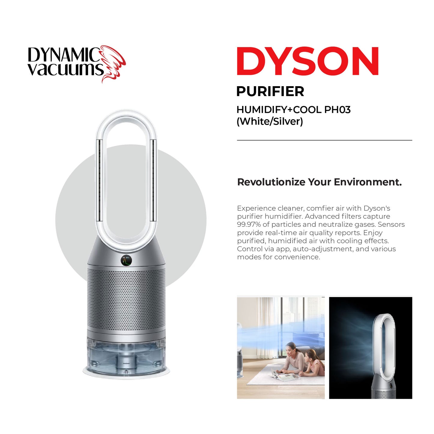 Dyson Purifier Humidify+Cool PH03 (White/Silver)