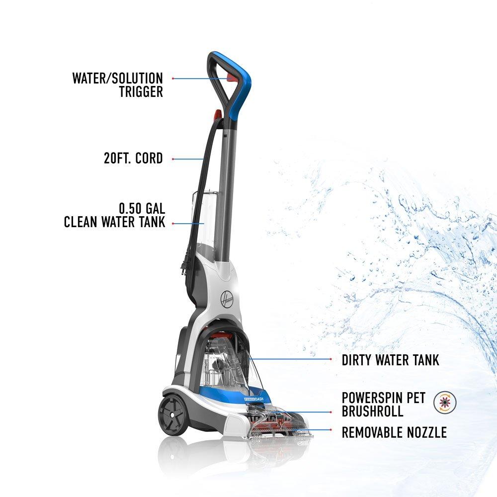 Hoover Powerdash Pet shops Compact Carpet Cleaner with Antimicrobial Pet Brushes.