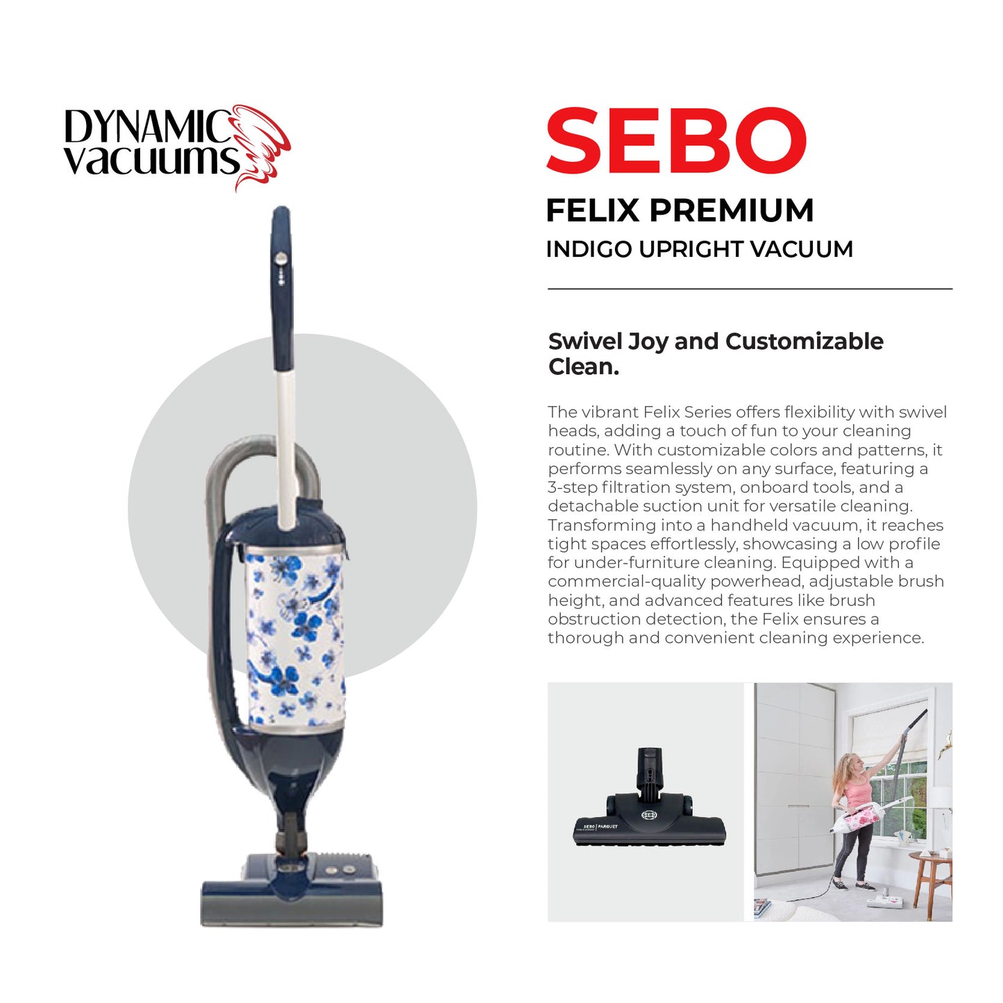 Sebo Felix Premium Indigo Upright Vacuum