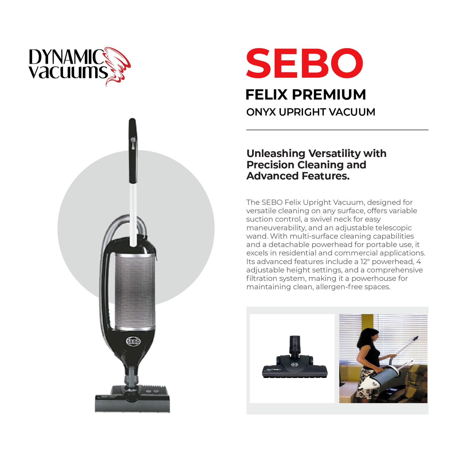 Sebo Felix Premium Onyx Upright Vacuum