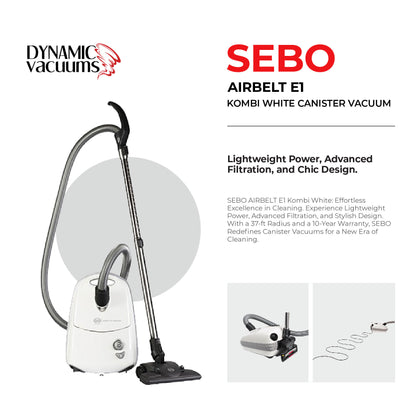 Sebo Airbelt E1 Kombi White Canister Vacuum