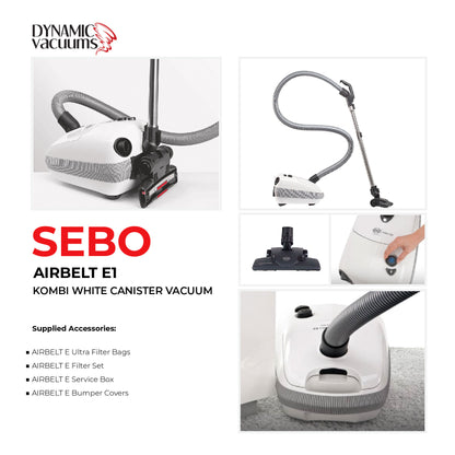 Sebo Airbelt E1 Kombi White Canister Vacuum