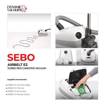 Sebo Airbelt E2 Turbo Red Canister Vacuum