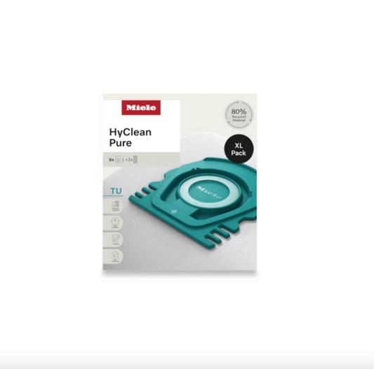 Miele XL HyClean Air TU Dustbags – 8 Pack + 2 Filters - For Miele Guard S1 & L1 Models