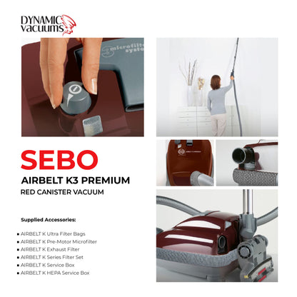 Sebo Airbelt K3 Premium Red Canister Vacuum