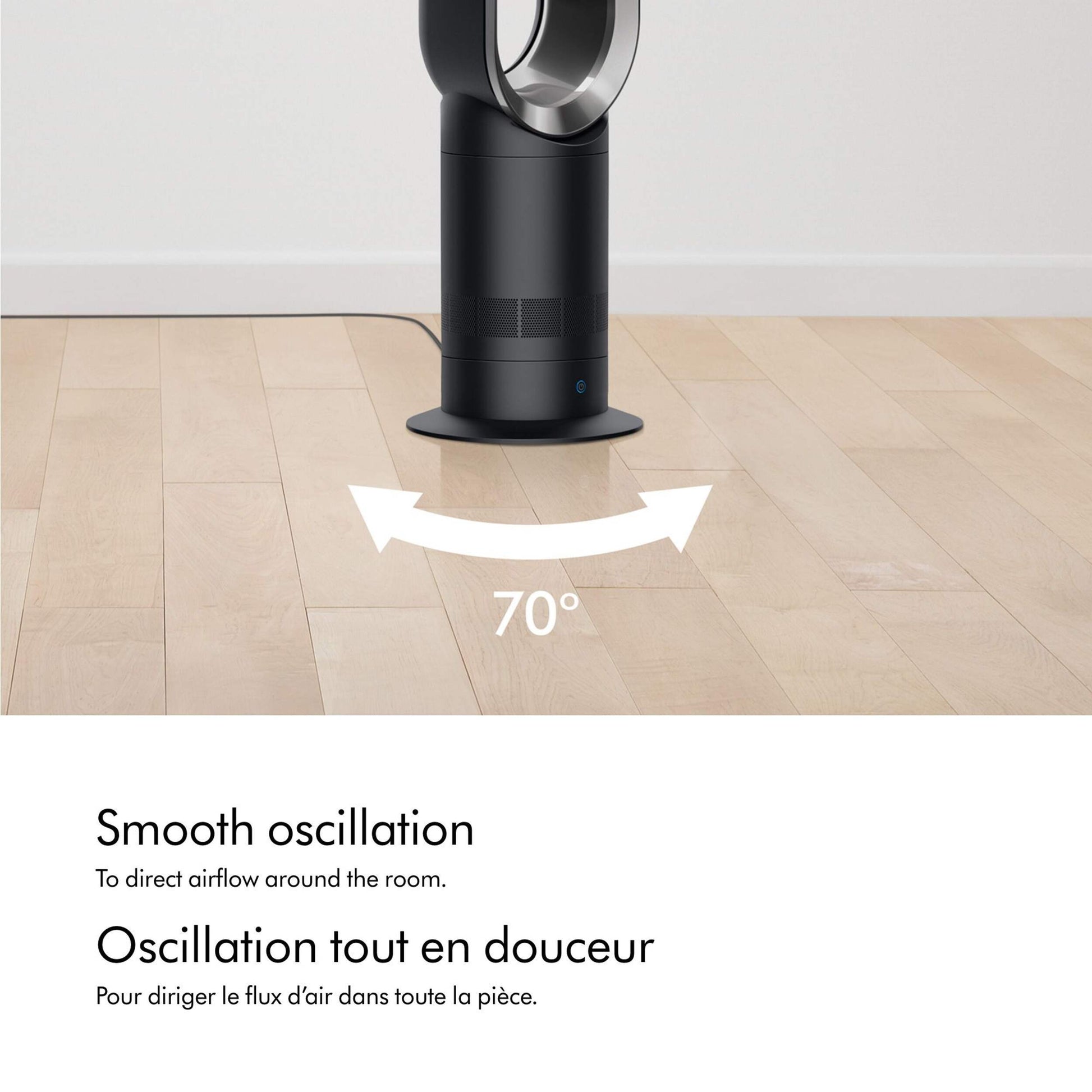 Dyson AM07 Cool™ Tower Fan Black/Nickle features oscillaion