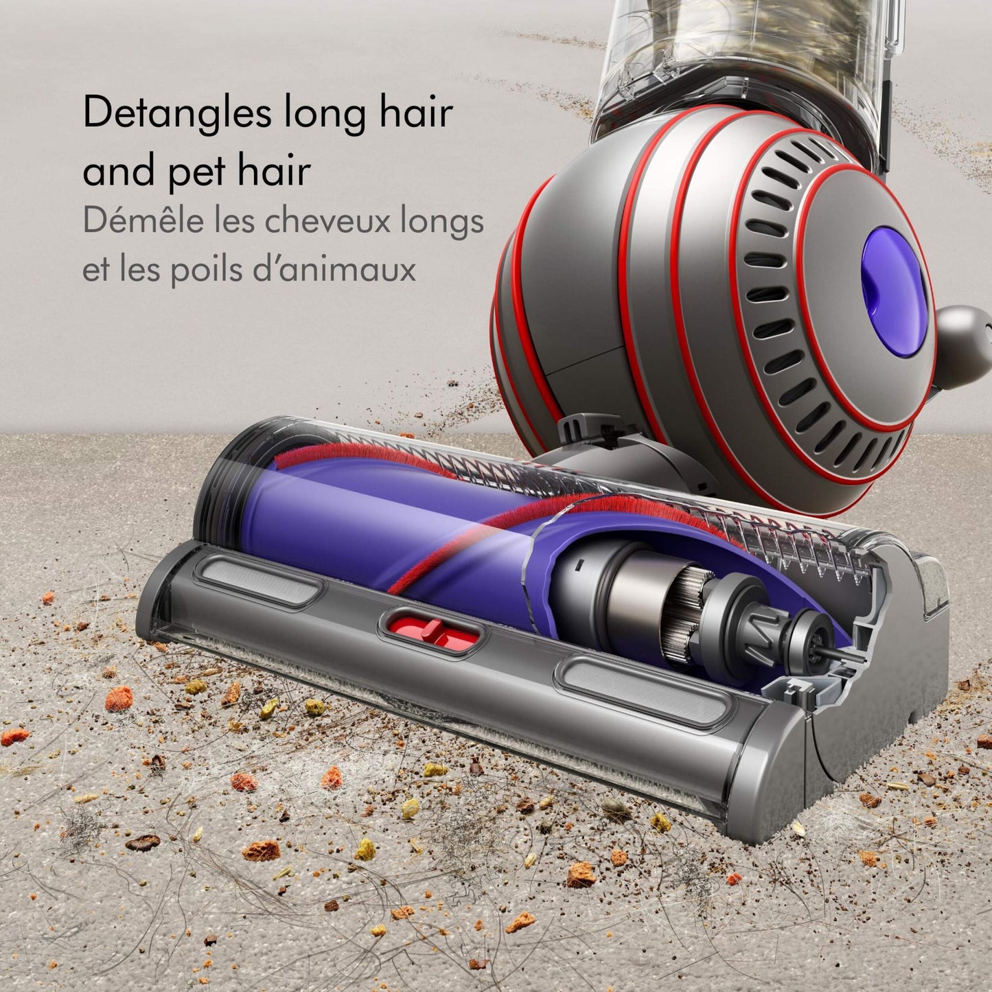 Dyson Ball Animal 3 Upright Vacuum detangles hair feature