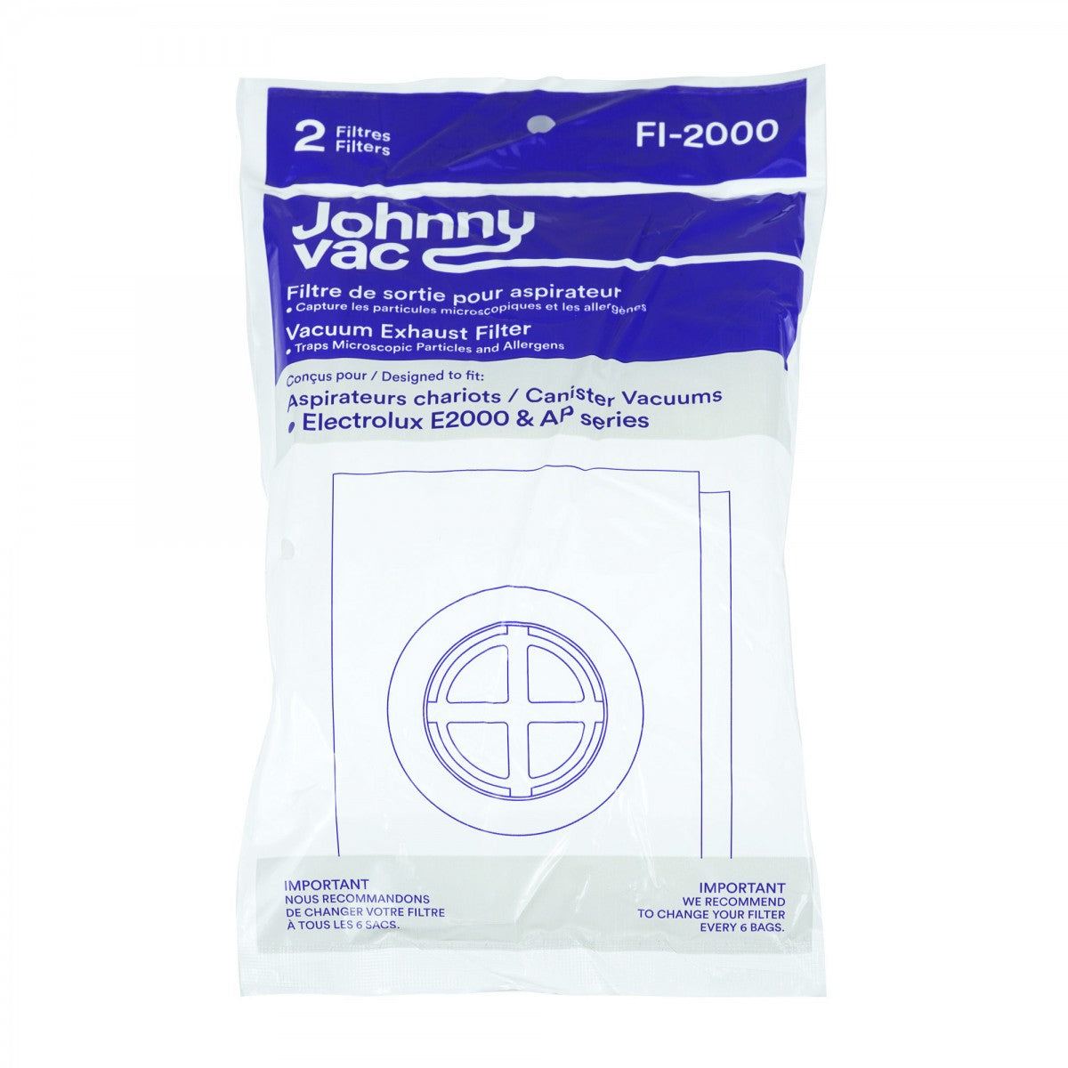 Exhaust Filter FI2000 Assembly - Electrolux E2000 and Serie Ap- Pkg/2
