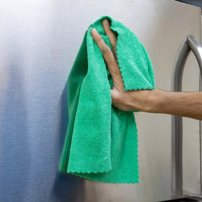 Hospeco SmartRags Heavy-Weight Microfiber Cloths – 16" x 16", 275 GSM, Green