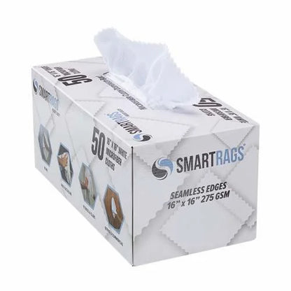 Hospeco SmartRags Heavy-Weight Microfiber Cloths – 16" x 16", 275 GSM, White