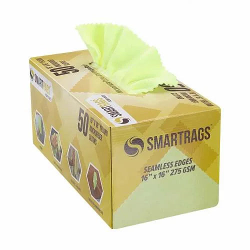 Hospeco SmartRags Heavy-Weight Microfiber Cloths – 16" x 16", 275 GSM, Yellow