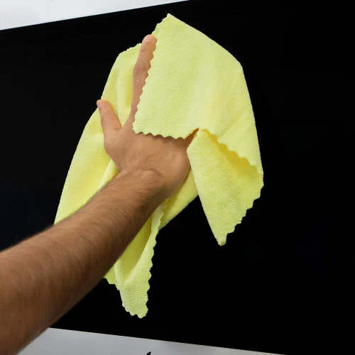 Hospeco SmartRags Heavy-Weight Microfiber Cloths – 16" x 16", 275 GSM, Yellow